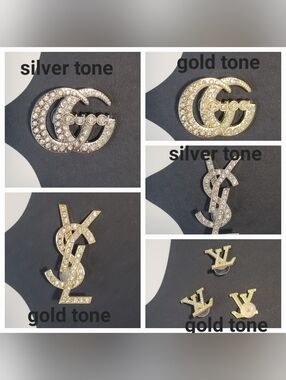Fashion Shoe / Croc Decoration - Gold and Silver Tones